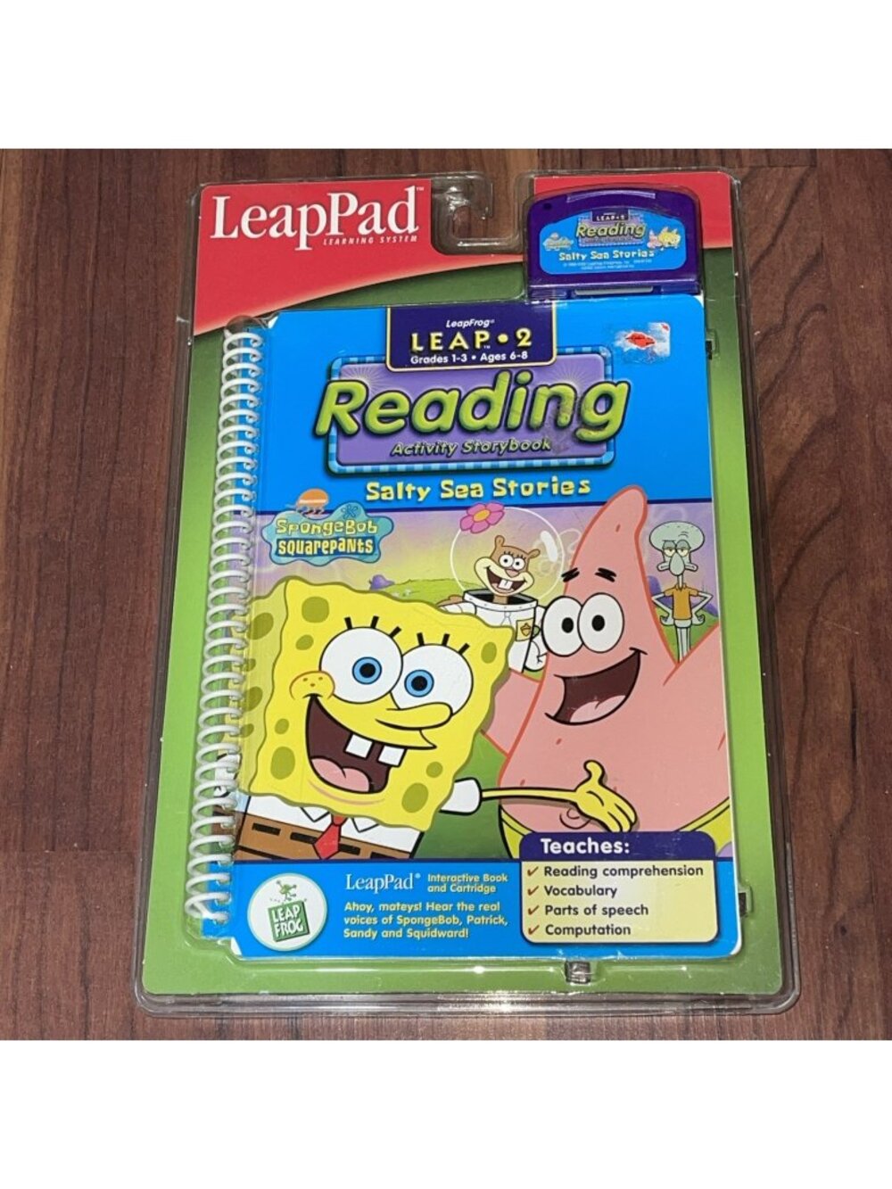 New SPONGE BOB LeapFrog LeapPad LEAP 2 Reading Age 6-8 Grade 1-3 Salty Sea Story
